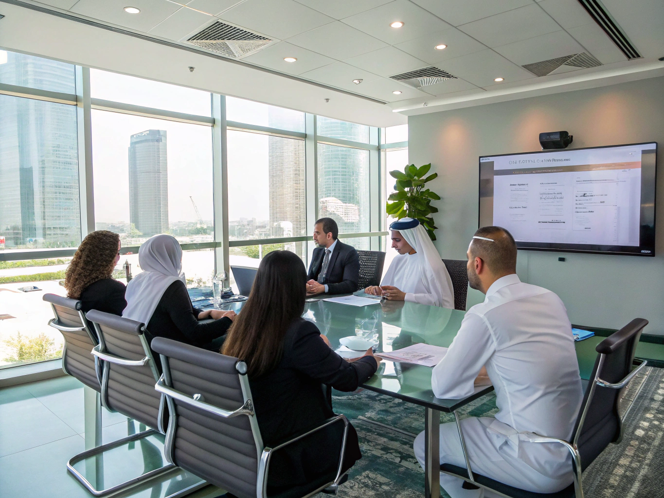 Boobrook Stays advisory team discussing property yields and floorplans in Dubai